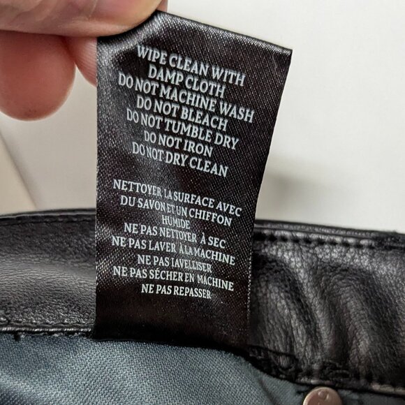 NWT Blank NYC Size 26 Black Pleather Skinny Pants - Picture 12 of 16